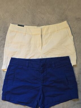 Women’s Cream and Blue Cotton Shorts Size 8